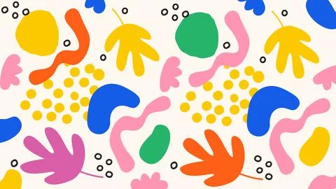 Vibrant Abstract Leaf and Shape Design Background Stock-Illustration