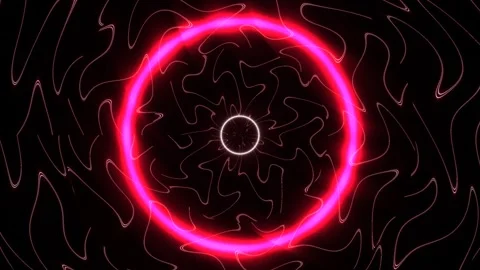 Vibrant abstract light pattern with circles on dark Stock Footage 339456632