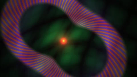 Vibrant abstract light pattern with colorful rings and glowing center. Stock Footage 337495694