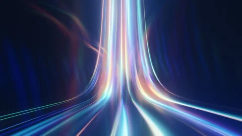 Vibrant Abstract Light Trails: Digital Data Flow and Speed Background Stock Footage 337425120