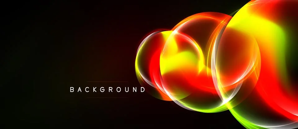 Vibrant abstract lines create dynamic curves. Colors blend, forming glowing Stock Illustration