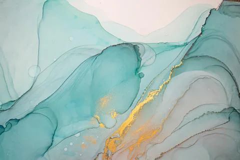 Vibrant Abstract Liquid. Alcohol Inks on Canvas. Stock Illustration