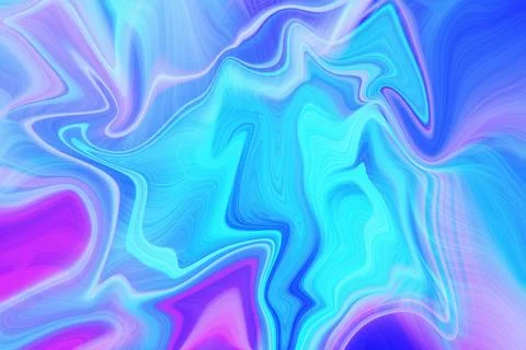 Vibrant abstract liquid background featuring flowing swirls of bright blue Stock Illustration