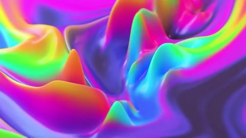 Vibrant Abstract Liquid Flow with Neon Colors and Fluid Motion Stock Footage 341781583