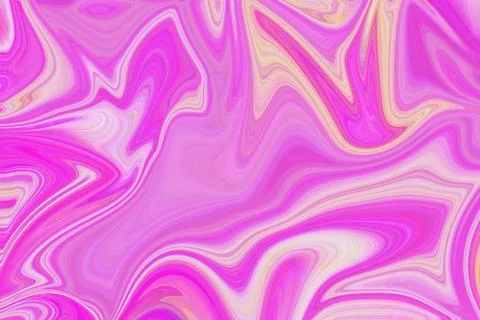 Vibrant abstract liquid marble texture with flowing waves of bright magenta Stock Illustration