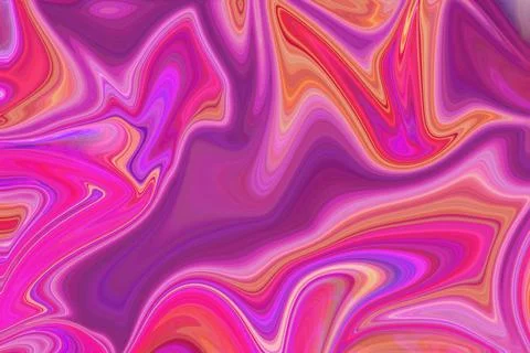 Vibrant abstract liquid marble texture with flowing waves of magenta purple Stock Illustration