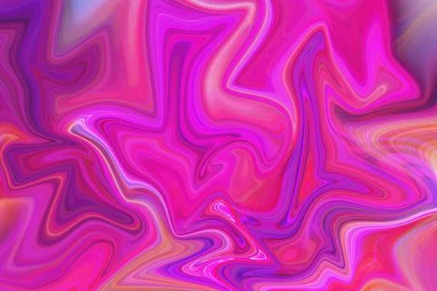 Vibrant abstract liquid marble texture with flowing waves of bright pink Stock Illustration