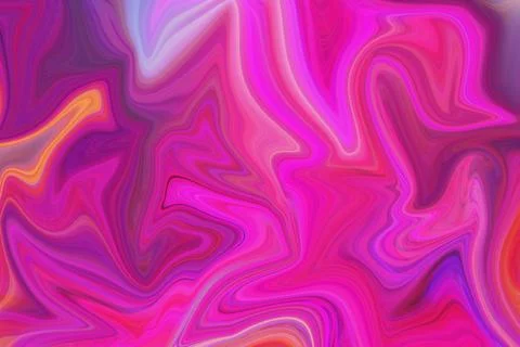 Vibrant abstract liquid marble texture with flowing waves of hot pink, purple Stock Illustration