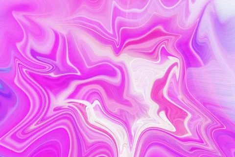 Vibrant abstract liquid marble texture with flowing pink and white waves Stock Illustration