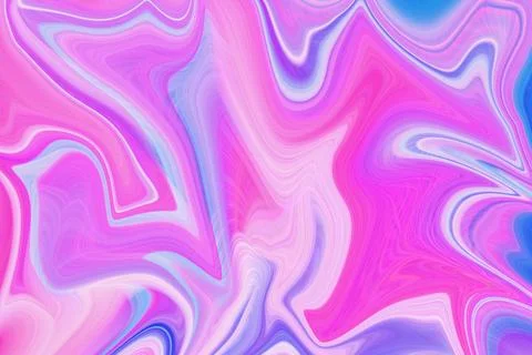 Vibrant abstract liquid marble texture with flowing pink purple and blue Stock Illustration