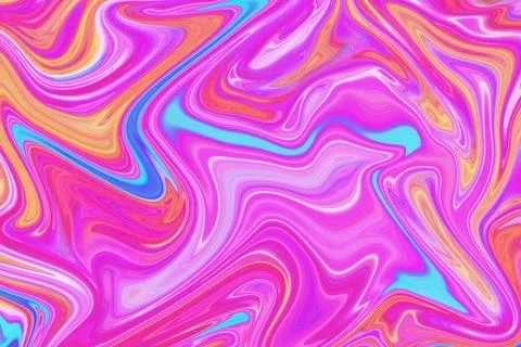 Vibrant Abstract Liquid Marble Texture with Swirling Pink, Purple Stock Illustration