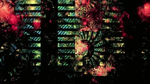 Vibrant abstract liquid motion with glowing neon colors. Psychedelic flowing Stock Footage 340024732