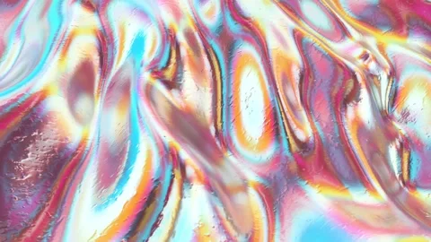 Vibrant Abstract Liquid Waves with Dynamic Colors and Reflective Patterns E.. Stock Footage 341781575