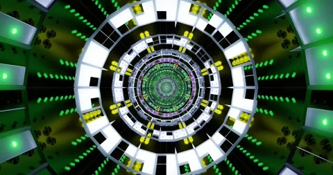 Vibrant abstract loop animation with geometric patterns and glowing elements Stock Footage 315160271