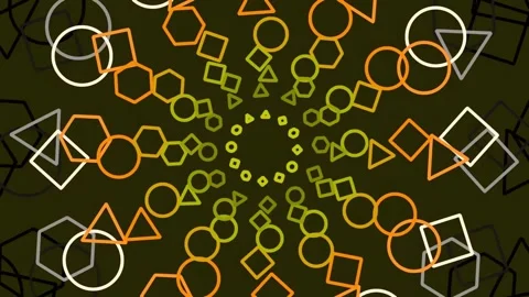 Vibrant abstract mandala pattern with symmetrical geometric shapes and ethn.. Stock Footage 342161045