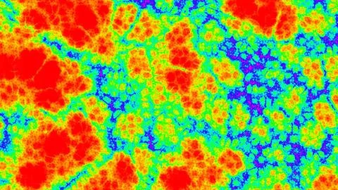 Vibrant abstract map with red, green, and blue swirling patterns Stock Illustration