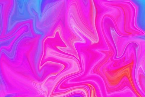 Vibrant abstract marble texture with fluid swirls of neon pink blue and purple Stock Illustration