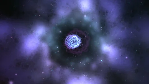 Vibrant Abstract Molecular Structure in Space Видео 305850708