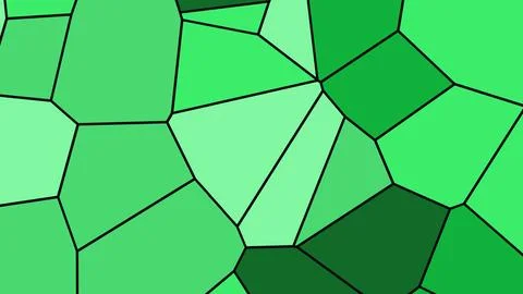 A vibrant abstract mosaic of irregular polygonal shapes in varying shades of  Stockillustratie