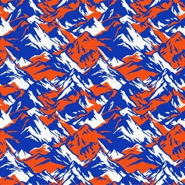 Vibrant Abstract Mountain Range Pattern with Bold Colors. Stock Illustration