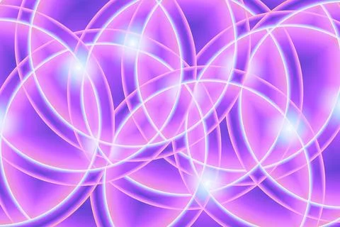 Vibrant abstract neon background with layered curved loops Stock Illustration