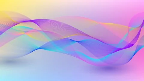 Vibrant Abstract Neon Wave Background Dynamic digital flowing, energetic, t.. Stock Illustration