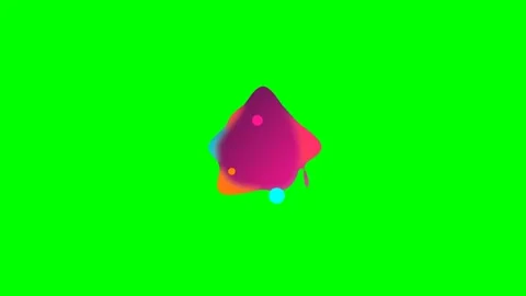Vibrant abstract organic fluid shape isolated on a bright green background Stock Footage 341839148