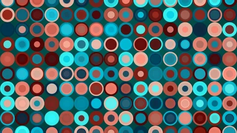 Vibrant abstract pattern features pulsating rhythmic concentric circles in a Stock Footage 345374979