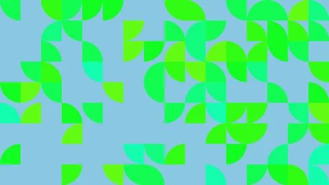 A vibrant abstract pattern featuring various green shapes set against a sof.. Stock Illustration