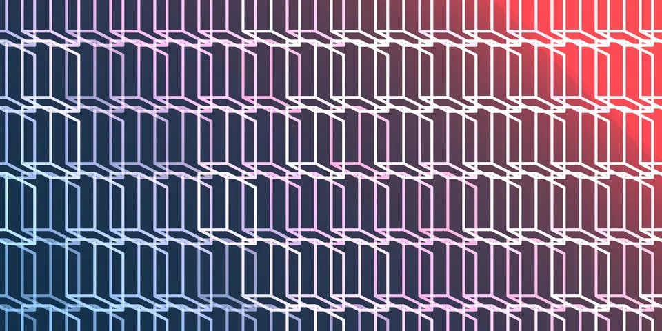 A vibrant abstract pattern of layers of repeating 3D cubes in white placed .. Stock Illustration