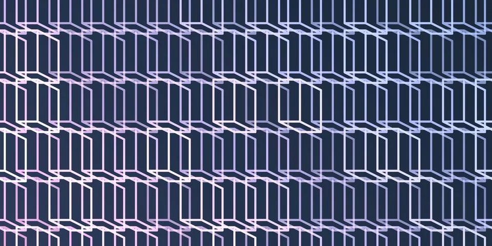 A vibrant abstract pattern of layers of repeating 3D cubes in white placed .. Stock Illustration