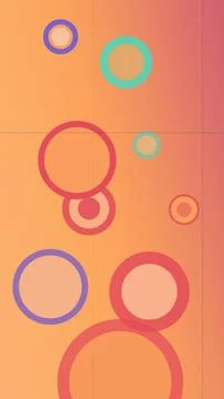 A vibrant abstract pattern of overlapping circles in purple, teal, and pink.. Illustrazione stock