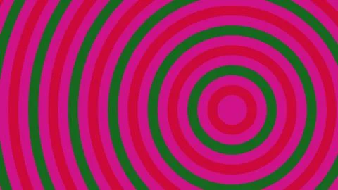Vibrant Abstract Pattern with Pink Red and Green Concentric Circles Hypnoti.. Stock Illustration