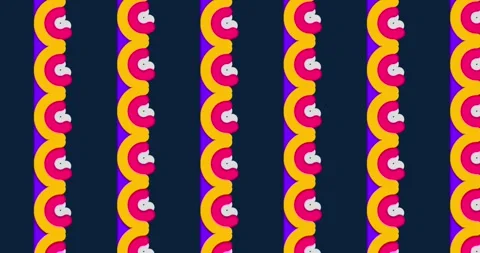 Vibrant, Abstract Pattern with Repeating Floral Border Design Stock Footage 309892477