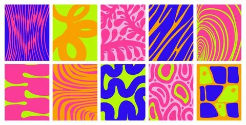 Vibrant abstract pattern set, trendy posters Stock Illustration