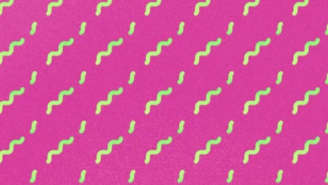 Vibrant Abstract Pattern of Wavy Shapes in Bright Yellow on a Bold Pink Bac.. Stock Footage 302245553