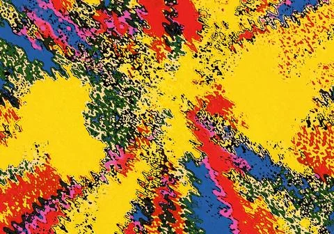 Vibrant abstract pixel art with bold geometric patterns and warm colors Ilustração Stock