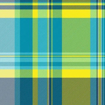 A vibrant, abstract plaid pattern featuring energetic yellow and turquoise cr イラスト素材