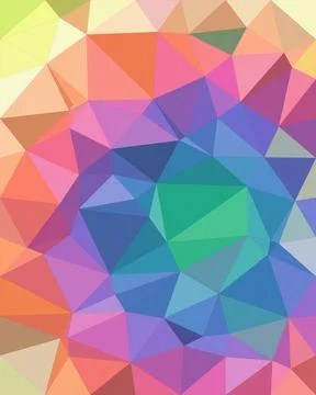 Vibrant abstract polygonal low-poly pattern in pastel and neon shades creat.. Stock Illustration