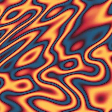 Vibrant Abstract Psychedelic Background with Fluid Swirling Waves and Colorful Illustrazione stock