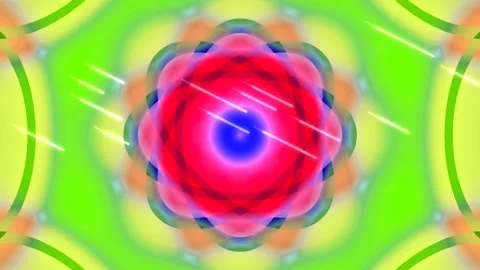 Vibrant Abstract Psychedelic Hypnotic Background with Glowing Neon Geometri.. Stock Footage 335606666