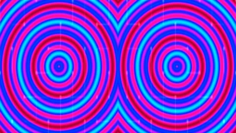 Vibrant abstract psychedelic optic circles pattern in electric blue and mag.. Stock Footage 339489385