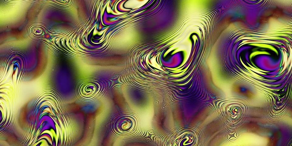 Vibrant Abstract Psychedelic pattern filled with Colorful Patterns and Illustrazione stock