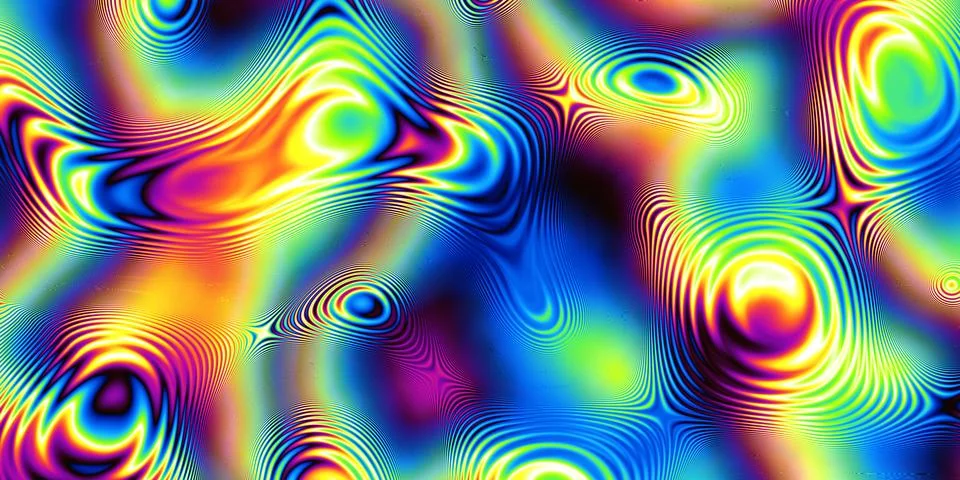 Vibrant Abstract Psychedelic pattern filled with Colorful Patterns and Illustrazione stock