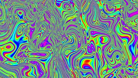 Vibrant Abstract Psychedelic Pattern with Swirling Neon Colors and Fluid Lines 스톡 동영상 337956095