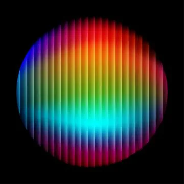 Vibrant Abstract Rainbow Gradient Sphere on Black Background Stock Illustration