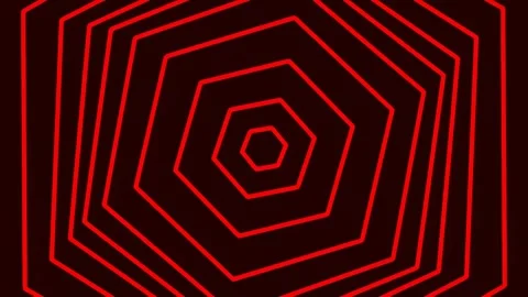 Vibrant abstract red hexagon geometric pattern background loop Stock Footage 341058448