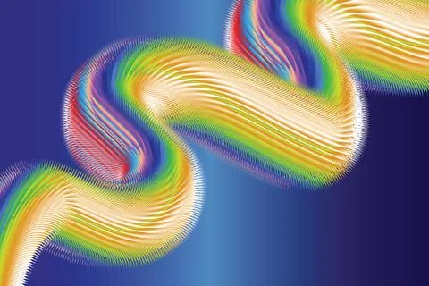 Vibrant Abstract Ribbon Lines Vector Art Colorful Flowing Wave Background 4K Stock-Illustration