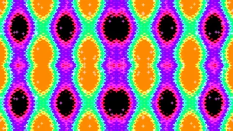 Vibrant Abstract Seamless Pattern of Repeating Bright Neon Geometric Shapes Stock Footage 339494759