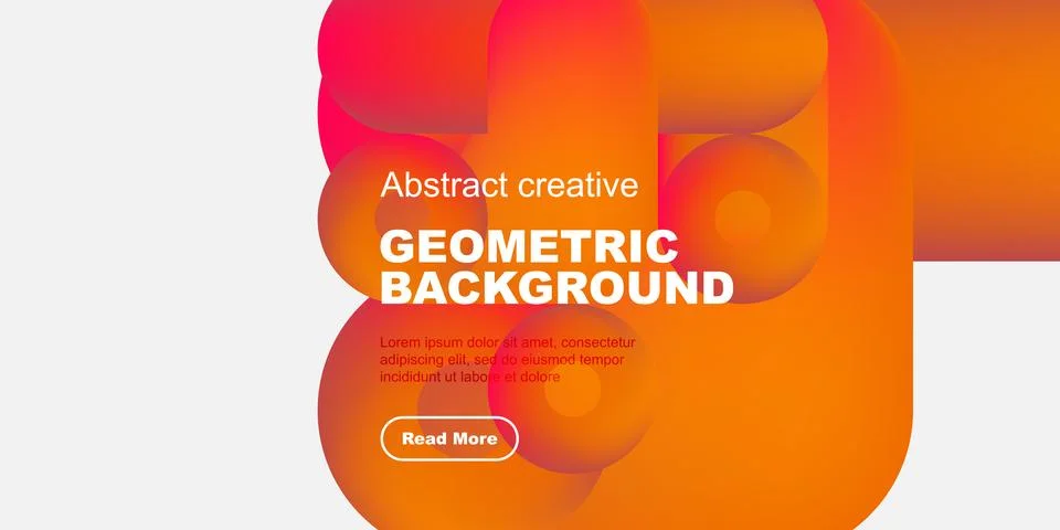 Vibrant abstract shapes overlap, creating dynamic geometric background. Text Illustrazione stock